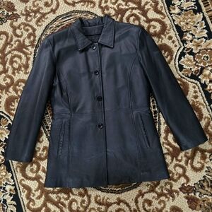 Black Leather Jacket with Detachable Lining Cruze Coat Y2K Retro Style Fall